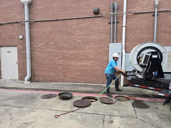 Work van with jetting rig